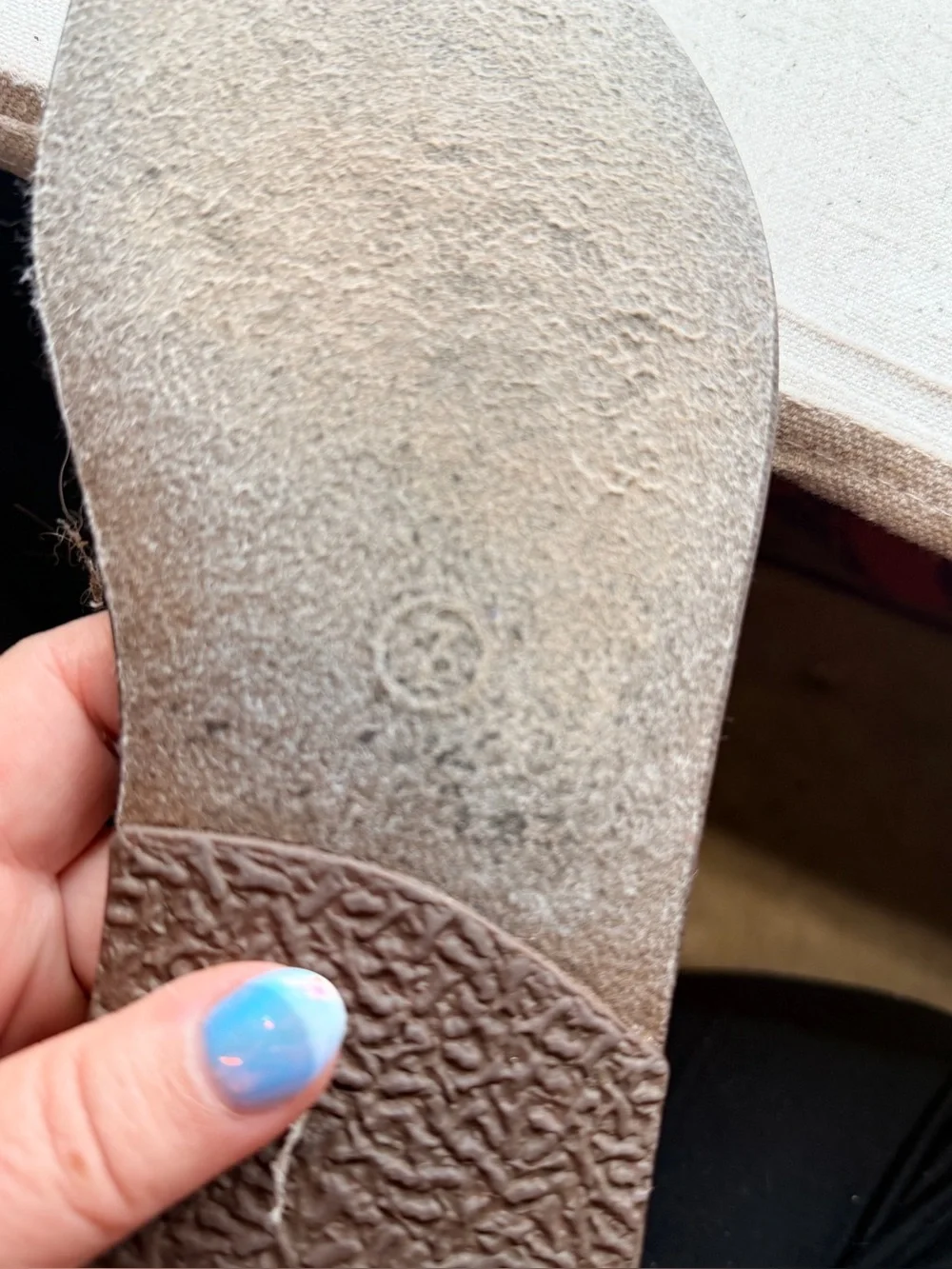 Mossimo Brown Leather Thong Sandals with Button Accent